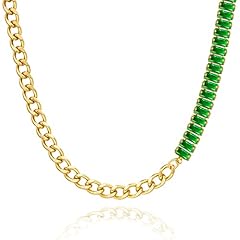 Green CZ Cuban Chain