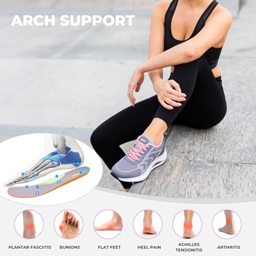 Image of SURRAY Women's Wide Width Walking Shoes - Plantar Fasciitis Arch Support Orthotic Sneakers, Comfortable Tennis Shoes for Casual Gym Workout US Size 6-11