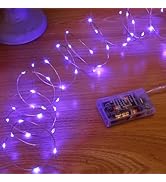 SINAMER Purple Fairy Lights Battery Operated,1 Pack Led Mini Twinkle Copper Wire Firefly Starry L...