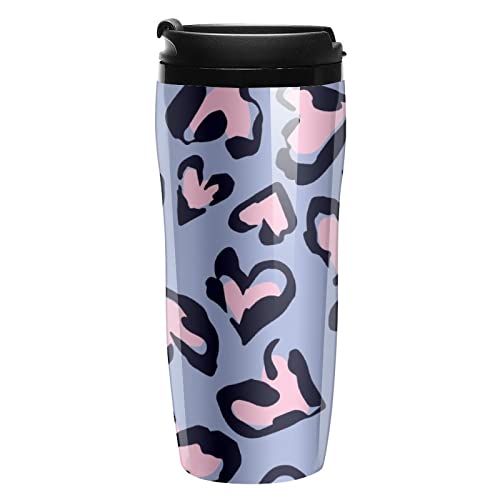 Heart Leopard Pattern Reusable Plastic Insulated Cup Double Wall Coffee Mug Fashion Travel Tumblers With Lid 250Ml #TOP8
