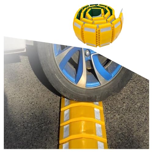 Badenes Plegables Rampa Portátil Longitudes Empalmables para Su Uso Badenes Reflectantes Desmontables Badenes Enrollados Soporte de Caucho Adecuados para Carreteras Entradas de Vehículos Aparcamientos