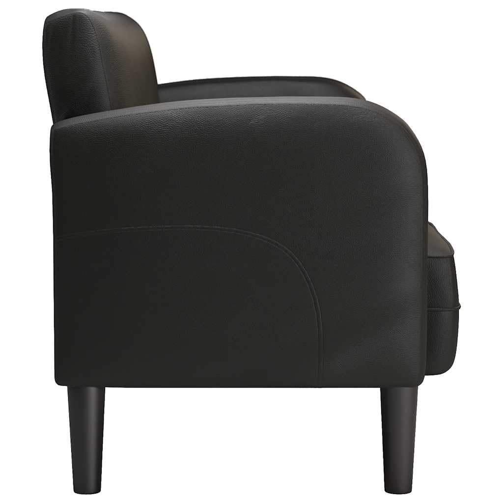 vidaXL Sofá Loveseat de Cuero sintética Color Negro de 110 cm