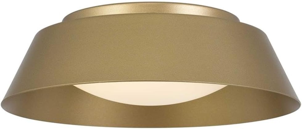 BOWERY HILL Modern Outdoor Flush Mount, 11-Inch LED Light, Aluminum Brass Finish, Frosted Acrylic Lens, 5-CCT Adjustable, Powder-Coated, Wet Location Rated for Porch or Indoor/Outdoor Lighting