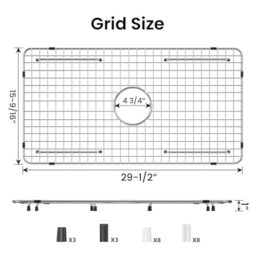 Kitchen Sink Grate for Bottom of Sink 29-1/2"X15-9/16", 304 Stainless Steel by COWHERDING - Used condition - Image 2