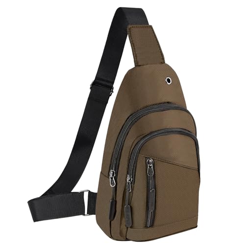 CisFyxia Unisex Small Sling Bag Women Men Crossbody Chest Pack Khaki