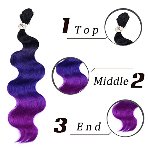 Hanne BL003201 Ombre Purple Hair Bundles With Closure Body Wave Mermaid Hair Extensions thumb #5