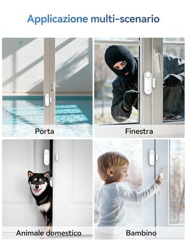 Tecknet Allarme Casa, Allarme Antifurto Wireless, Controllo Del Volume A 3 Livelli E Allarme Led, Facile Da Installare, Sirena Con 3 Modalità Di Funzionamento Per Garage/Appartamento/Hotel (6 Pz) - 8