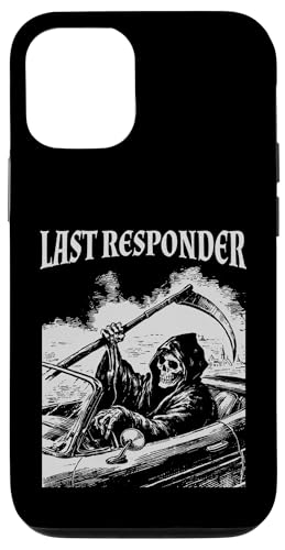 Funny Grim Reaper Last Responder Goth Dad Vintage Graphic X}zP[X iPhone 12/12 Pro p