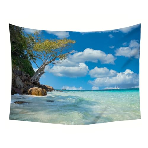 Tapiz de pared decoración hogar con diseño de cielo azul de 150x150 cm para dormitorio 5