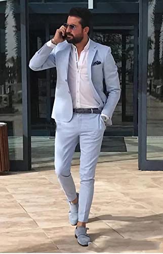 Costume homme mariage ensemble chic deux boutons revers cranté