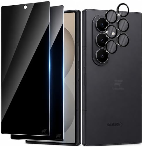 Image of WonRia 2+2 Pack - Privacy Tempered Guard Compatible with Samsung Galaxy Z Fold 8 Ultra 5G with Camera Lens Ring Protector Screen Guard Protector | Anti-Spy - Installation Kit