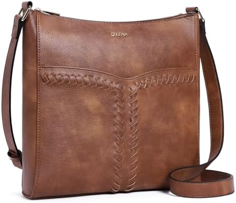 Telena Crossbody Purses for Women Trendy Vegan Leather Purses Bucket Hobo Bags Handbags with Adjustable Guitar Strap