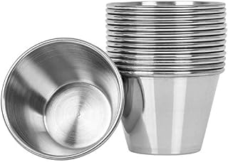 Artcome 14 Pack Stainless Steel Condiment Sauce Cups Great for Dipping and Portion Cups, 2.5 oz