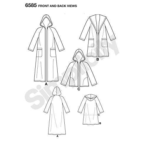 New Look Un6585Anew Look Pattern 6585 Misses' Coat With Hooda (Xs-S-M-L-Xl), White #TOP2
