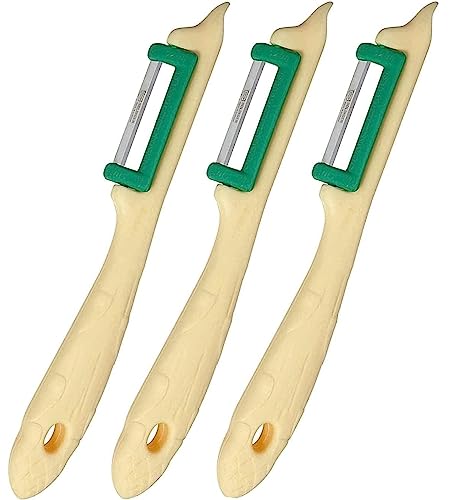 Solingen 3 Sparschäler für Rechts- u Linkshänder Spargelschäler Obstschäler Spargelmesser extra scharf Pendelschäler Gemüseschäler