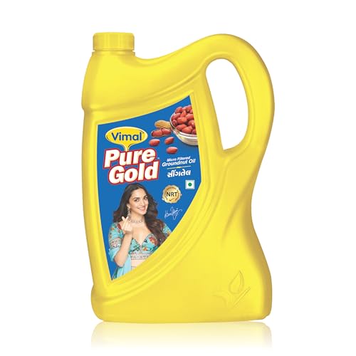 Image of Vimal Pure Gold Groundnut Oil: 100% Natural and Pure for a Healthy Lifestyle | Double Filtered for Cooking (5L)