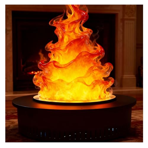 Camino circolare a nebulizzazione for esterni personalizzabile, atomizzazione circolare 3D, fiamma simulata incorporata, umidifica, purifica l'aria, soggiorno, decora il cortile(500*230*460 circular)