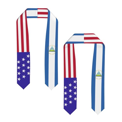 Estola/chal/banda con la bandera de Nicaragua y Estados Unidos para graduación, para hombres y mujeres, promoción de 2026.