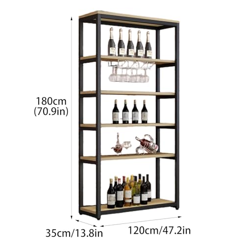 Soporte para botellas de vino de 5 niveles color marrón claro miniatura 2