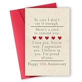 ATTLVV 15th Anniversary Card,15 year Wedding Anniversary Card Gifts,Crystal Anniversary Cards Decoration
