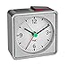Produktbild TFA Dostmann Wecker analog mit Licht Push, 60.1013.54, lauter Alarm, geräuschloses Quarz-Uhrwerk, mit Hintergrundbeleuchtung, leuchtende Zeiger, Schlummerfunktion, Reisewecker, Silber