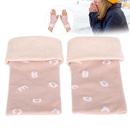 Luvas sem dedos de malha, aquecedores de braço protegem o pulso Luvas sem dedos evitam o frio meio d