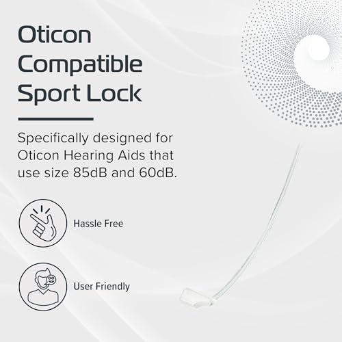 Oticon Compatible Sport Lock - 60db - Pack of 4 Retention Tail for Hearing Aids