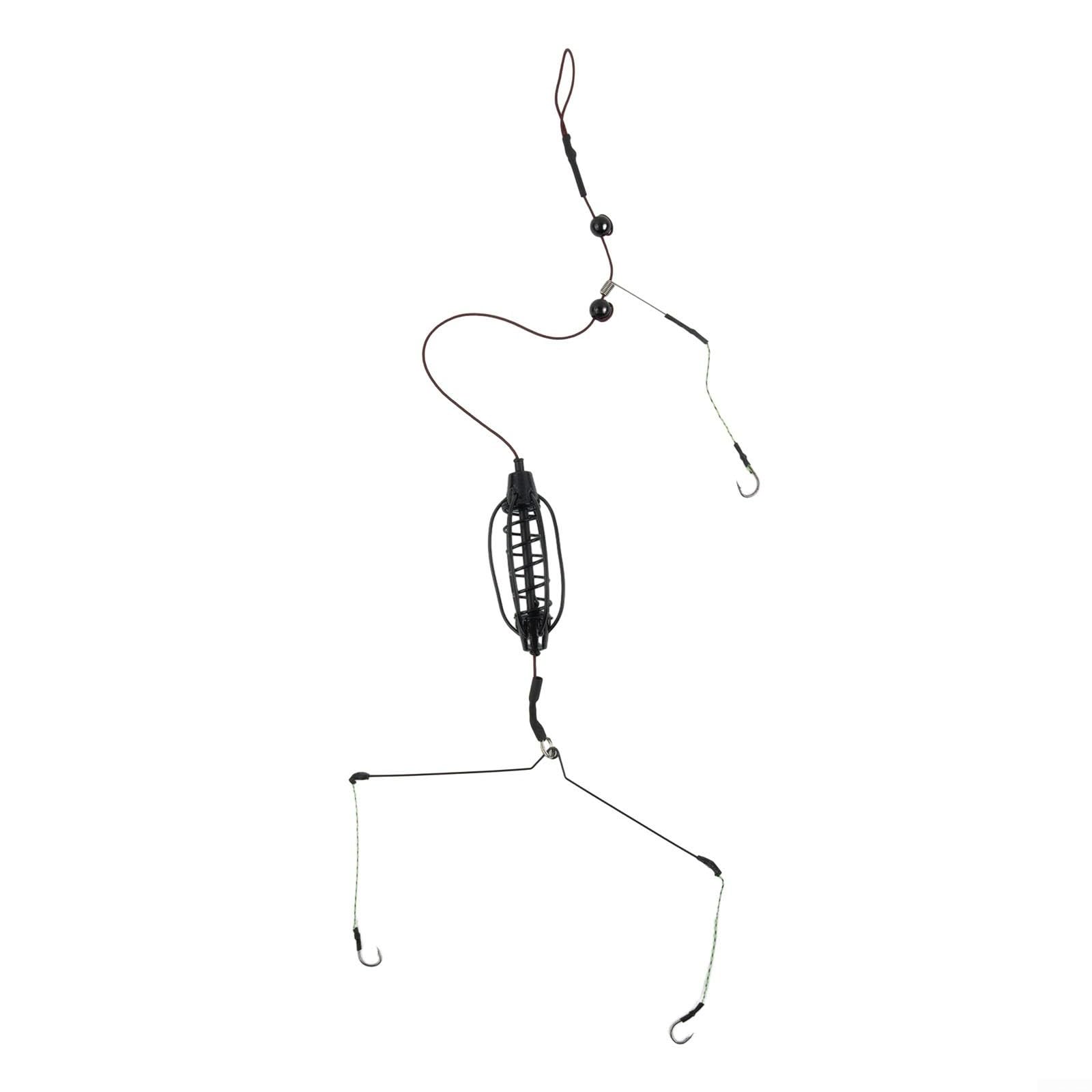 Complete Feeder Fishing Baits Cage Hook Rig Set for Carp Fishing with PE Line and Metal Components Suitable for Extended Casting (40g)
