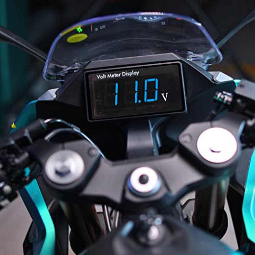 2Pcs Dc 12V Car Digital Voltmeter Gauge Led Display Dc 5-28V Voltage Mete Waterproof Voltage Display Voltmeter Gauge Meter Power Energy Led Volt Meter For Car Motorcycle (Blue) #TOP5