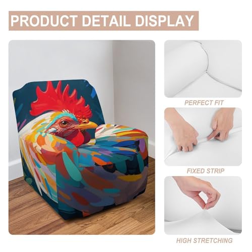 Housse de canapé extensible imprimée poulet | Revêtement durable inclinement