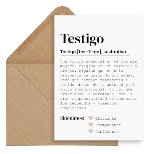 CONTRAXT Tarjeta regalo original Testigo de boda. Tarjeta o postal idea especial regalo original para petición testigos de boda hombre mujer amigo amiga (Testigo)