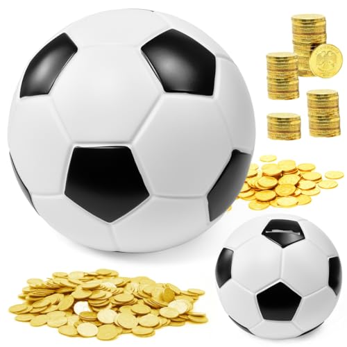 LPAMABA Spardose Kinder Fußball Sparschwein Unzerbrechliche Fußball Spardose SparschweinMünze Spardosen Piggy Bank Sparschwein Jungen Mädchen Super Süßes Sparbox Geschenk für Geburtstage Weihnachten