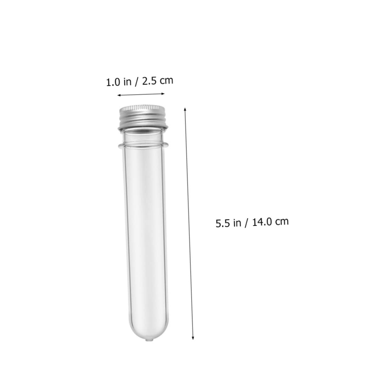 Healvian 50 Piezas Frascos de Tubo de Ensayo Transparentes para Baño y Dulces Tubos de Almacenamiento de Pet