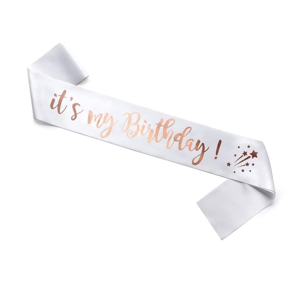 Écharpe Anniversaire Fille En Satin Or Rose - Accessoire Pour 13, 16, 18, 21 Ans. Cadeau Fête Et Déco