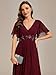 Ever-Pretty Women's Chiffon V-Neck Mother of Bride Dresses A-Line Ruched Short Sleeves Appliques Bridesmaid Dress Formal Gown Burgundy US16