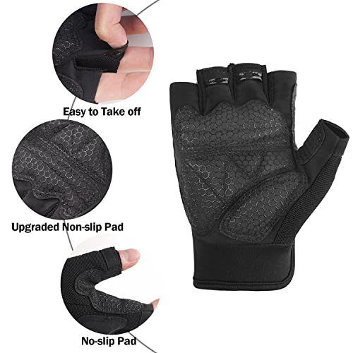 Fioretto Fingerless Tactical Gloves, Airsoft Gloves, Half Finger Military Gloves For Driving, Cycling, Shooting, Hunting, Motorcycle, Climbing, Outdoor Work (Black, S) #TOP2