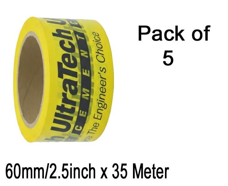 Image of 5 Roll, Per Pack Adhesive Tape Shuttering Tape -35 Meters in Length - 60mm /2.5inch Width, Bopp Tape Used in Slab for Construction of Buildings & Multi-Purpose Use