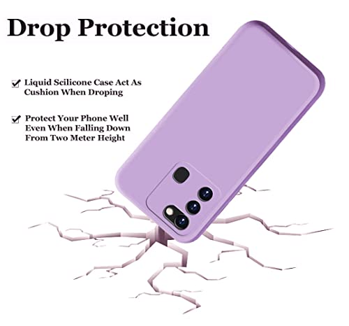 Image of A rtistque Liquid TPU Silicone Matte Shockproof Flexible with Camera Protection Soft Back Cover Case for Tecno Spark Go 2020 - Purple