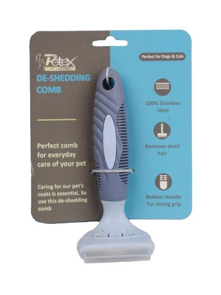 PETEX Stainless Steel Deshedding Comb S For Pets | Blue | Small (B0CXPZ7YM1) Amazon Price History, Amazon Price Tracker