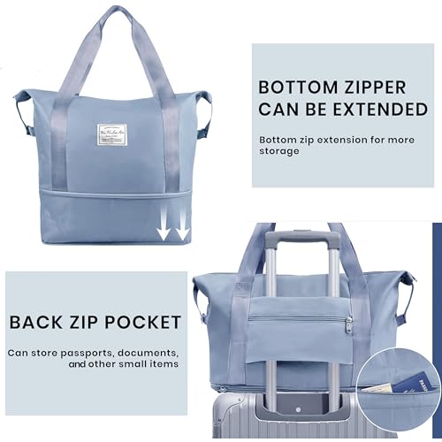 Image of Storite Foldable Travel Duffel Bag, Blue, 41x21x31 cm