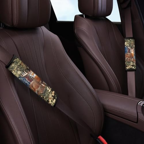 Image of AFPANQZ Deer Branch 2pcs Universal Car Seat Belt Pads Cover Vehicle Seat Belt Comfort Shoulder Pads for Adults Children Seat Cushion Shoulder Straps Cushion for Bags