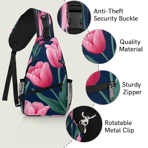 Bolso cruzado unisex con flores, para mujer y hombre miniatura 3