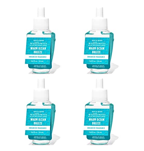 Bath & Body Works Warm Ocean Breeze WallFlowers Fragrance Refill 0.8 Oz 4 Pack (Warm Ocean Breeze)