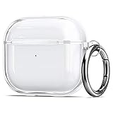 Spigen Airpods 第3世代 ケース AirPods 3 ケース 透明 クリア ワイヤレス充電 対応 リング カラビナ付き スリム 軽量 耐衝撃 すり傷防止 ウルトラ・ハイブリッド ASD01983 (ジェット・ホワイト)