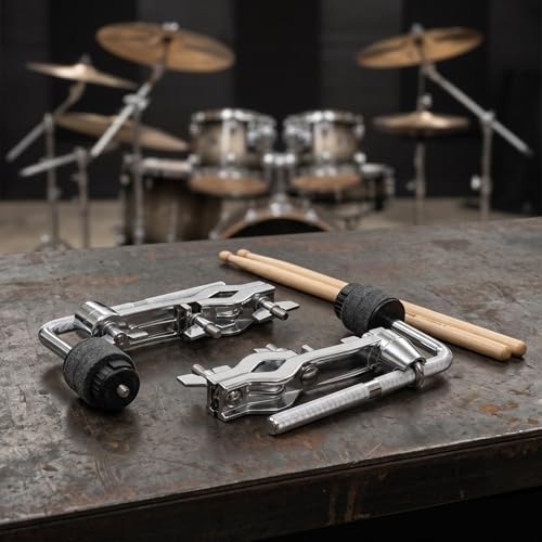 2 piezas Soporte de Clamp para Splash Cymbal con Brazo Ajustable miniatura 5