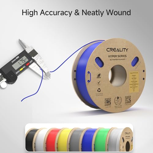 Image of CREALITY Hyper PETG Filament 1.75mm 3D Printer Filament, Up to 600mm /s High Speed Rapid PETG, 1kg (2.2lb) Neatly Wound Cardboard Spool, Dimensional Accuracy ±0.03mm, Fit for Most 3D Printers, Blue