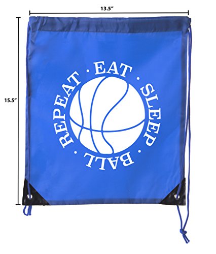 Mato & Hash Basketball Drawstring Bags with 3,6, and 10 pack Bulk Options 6PK Royal CA2500Basketball S62