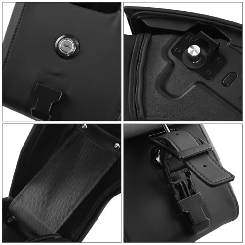 Alforja de cuero PU para motocicleta Indian Scout 2015-2024, Sixty 2016-2024 y ABS 2019-2020, color negro, capacidad 1.5 L miniatura 5