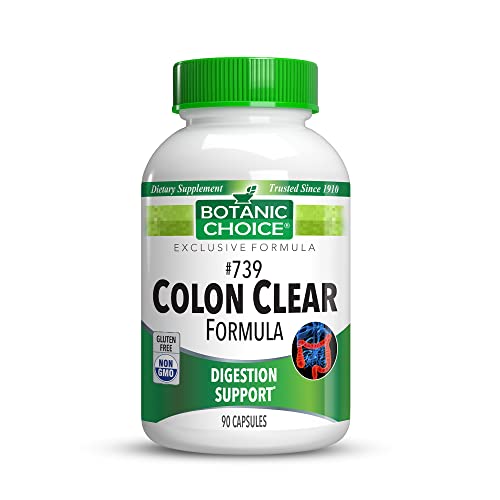 Botanic Choice - No. 739 Colon Clear Formula, Superior Colon Cleanse and Intestinal Cleanse to Support Regular Bowel Movements, 90 Capsules