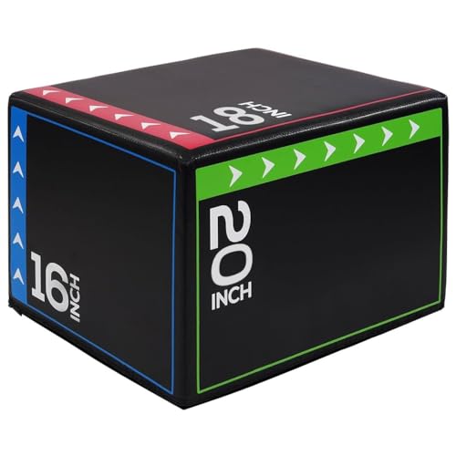 Caja de Salto Suave Pliométrica Plyo 3 en 1 para Gimnasio en Casa Ejercicio MMA Escalón Potencia Entrenamiento de Fuerza Aeróbico Crossfit Entrenamiento al Aire Libre Equipo de Fitness Premium Plyobox
